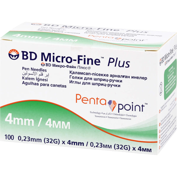 BD Micro-fine+ 4 mm Pen-Nadeln 0,23x4 mm, 1 Packung = 100 Stück