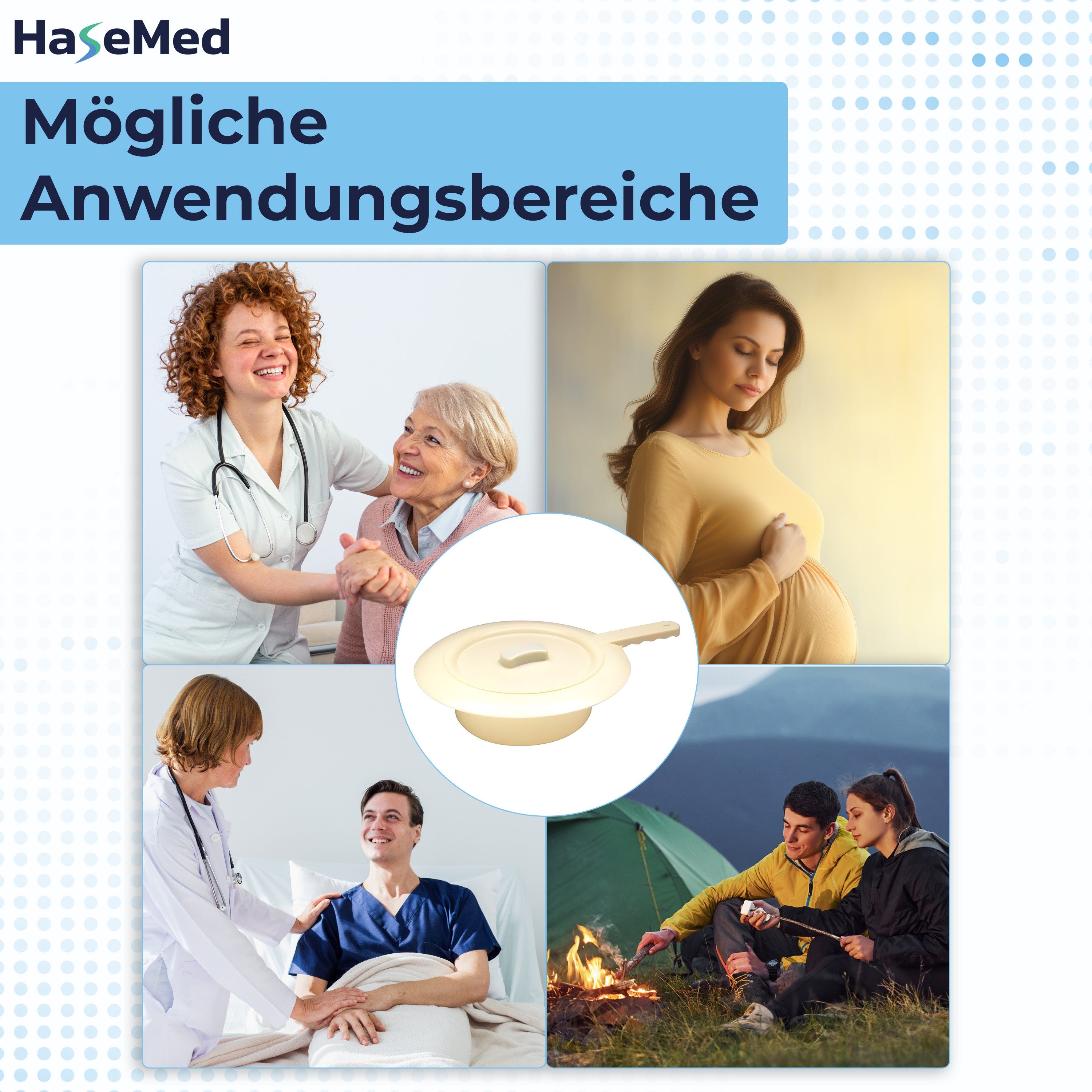 HaseMed Steckbecken mit Deckel aus Kunststoff 31 cm