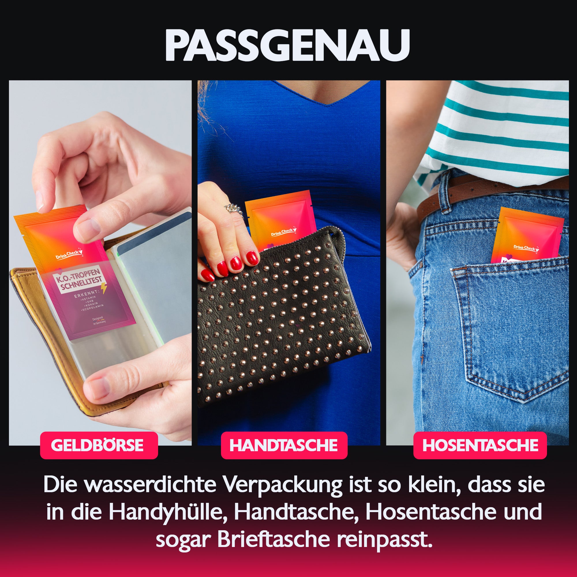 DrinkCheck Date Rape Drug Rapid Test for Detection of Ketamine, GHB, Scopolamine and Cocaine