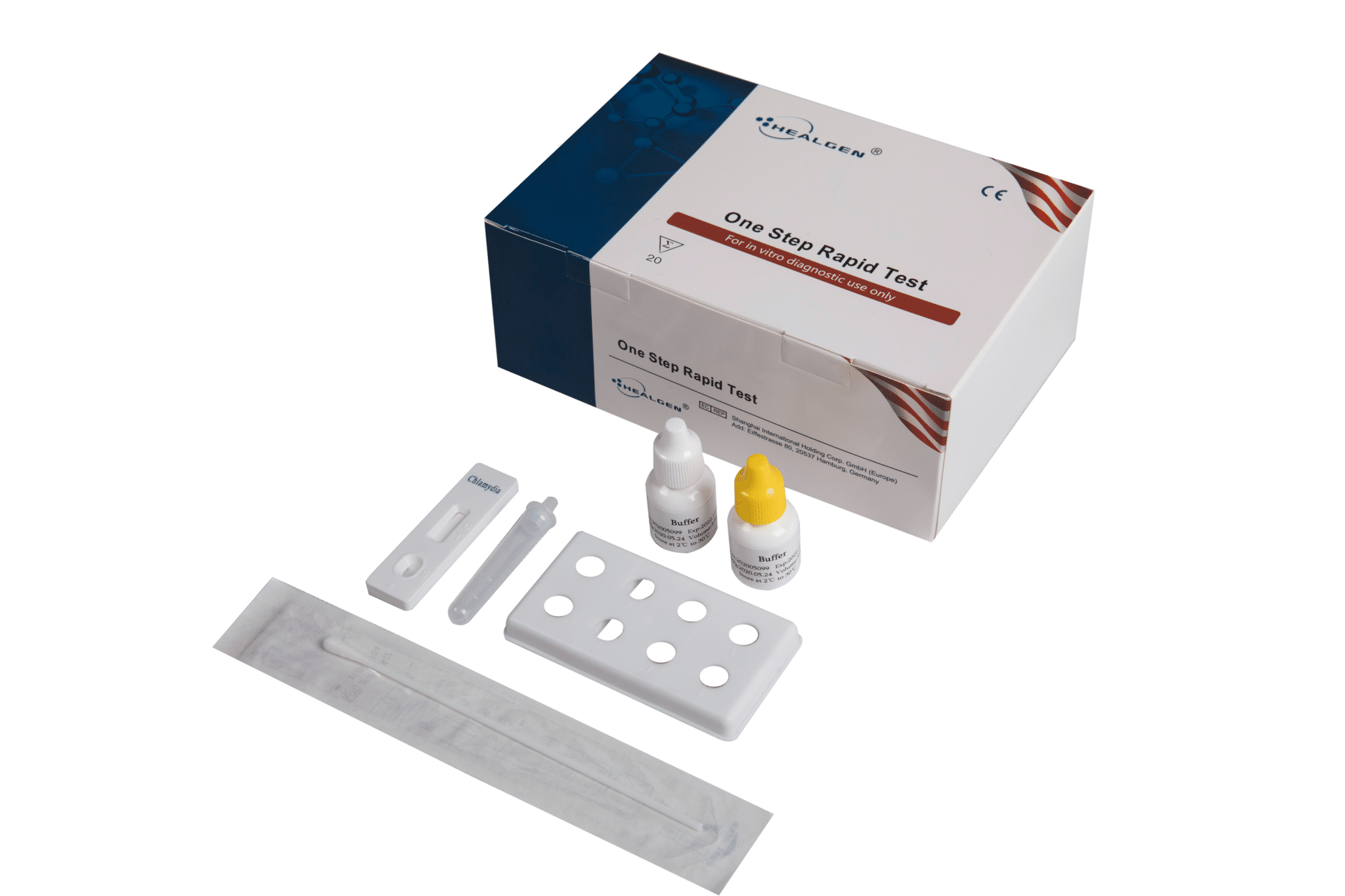 Healgen Chlamydia Antigen Rapid Test Complete Kit (25 Test Cassettes) | Swab/Urine for Men and Women