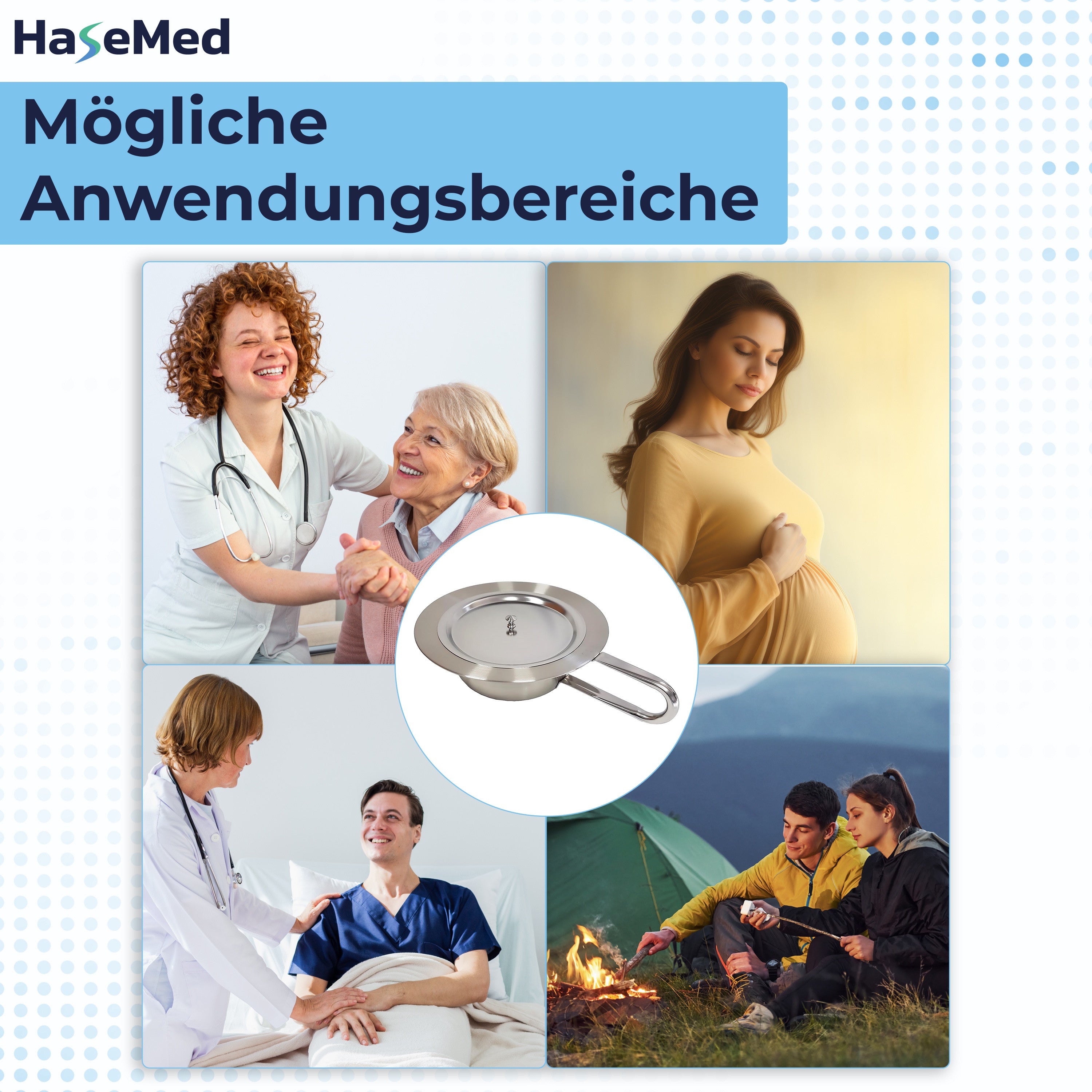 HaseMed Bedpan with Lid, Stainless Steel approx. 31 cm