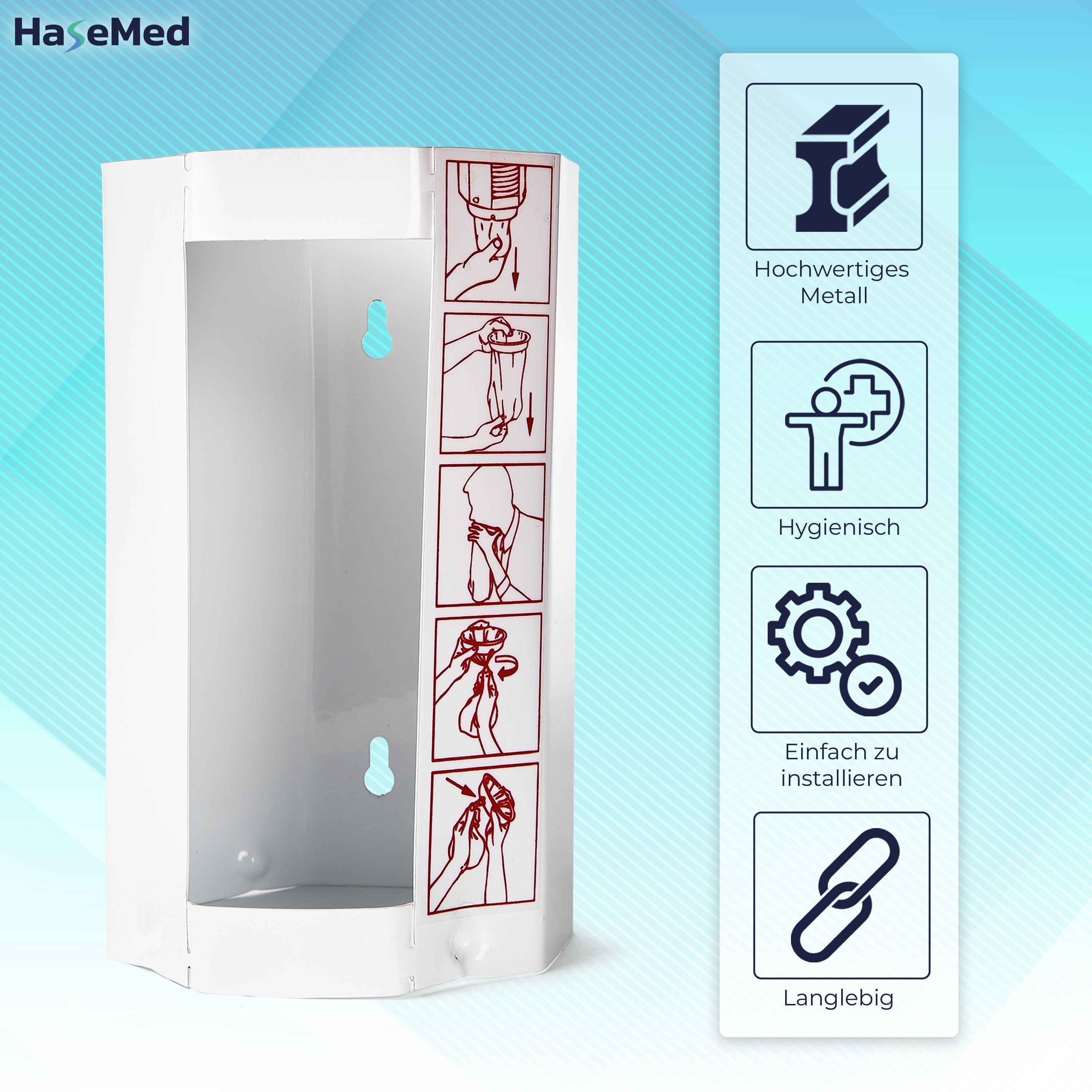 HaseMed Metal Dispenser for Sickness Bags Size: M