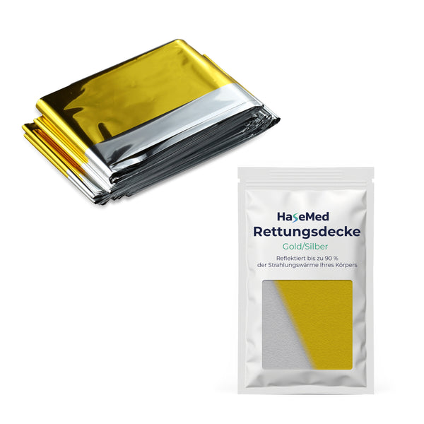 HaseMed Rettungsdecke Gold/Silber