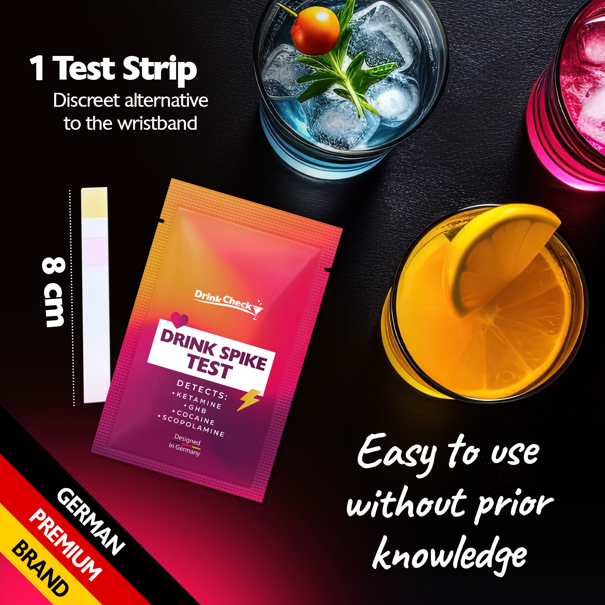 DrinkCheck Drink Spike Test for GHB, Ketamine, Cocaine and Scopolamine