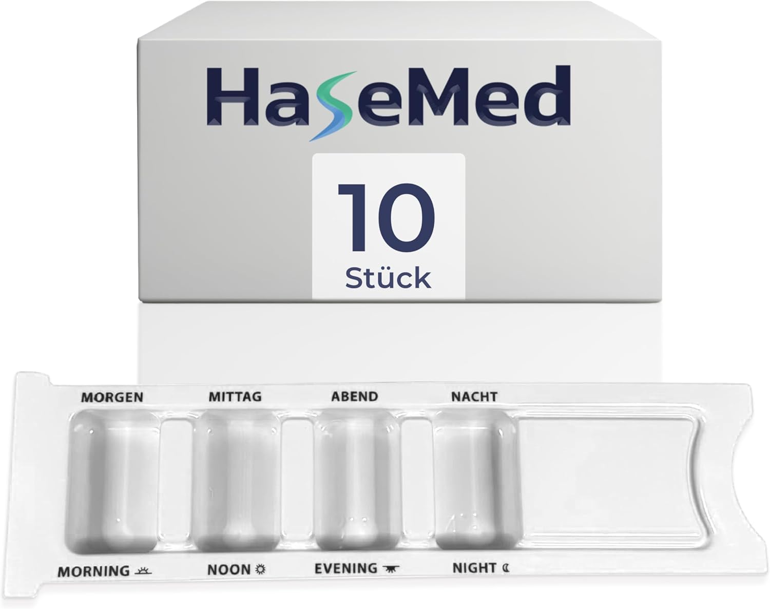 Hasemed Medikamentendispenser 4 Fächer, für 1 Tag | 10 Stück