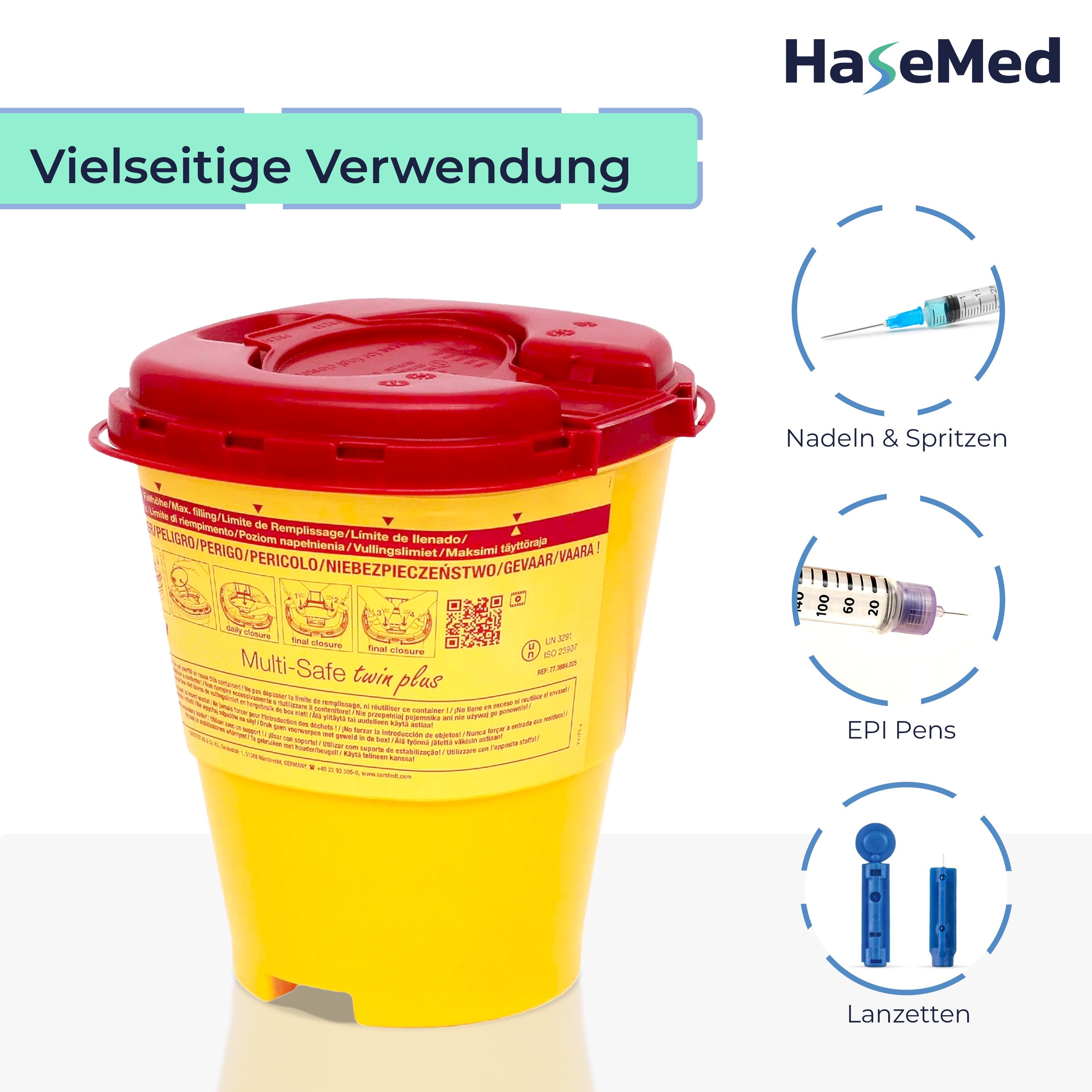 Hasemed Abwurfbehälter / Kanülensammler 2,5L