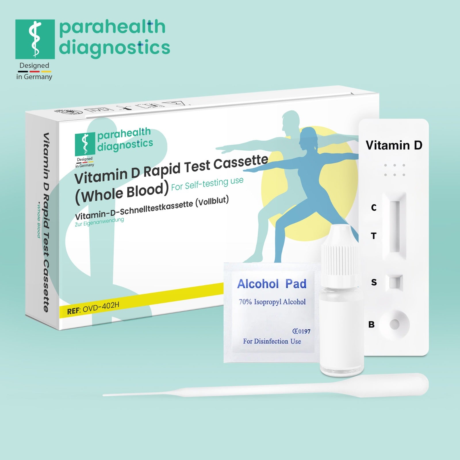parahealth diagnostics Vitamin D Schnelltest mit Vollblut durch Fingerstich