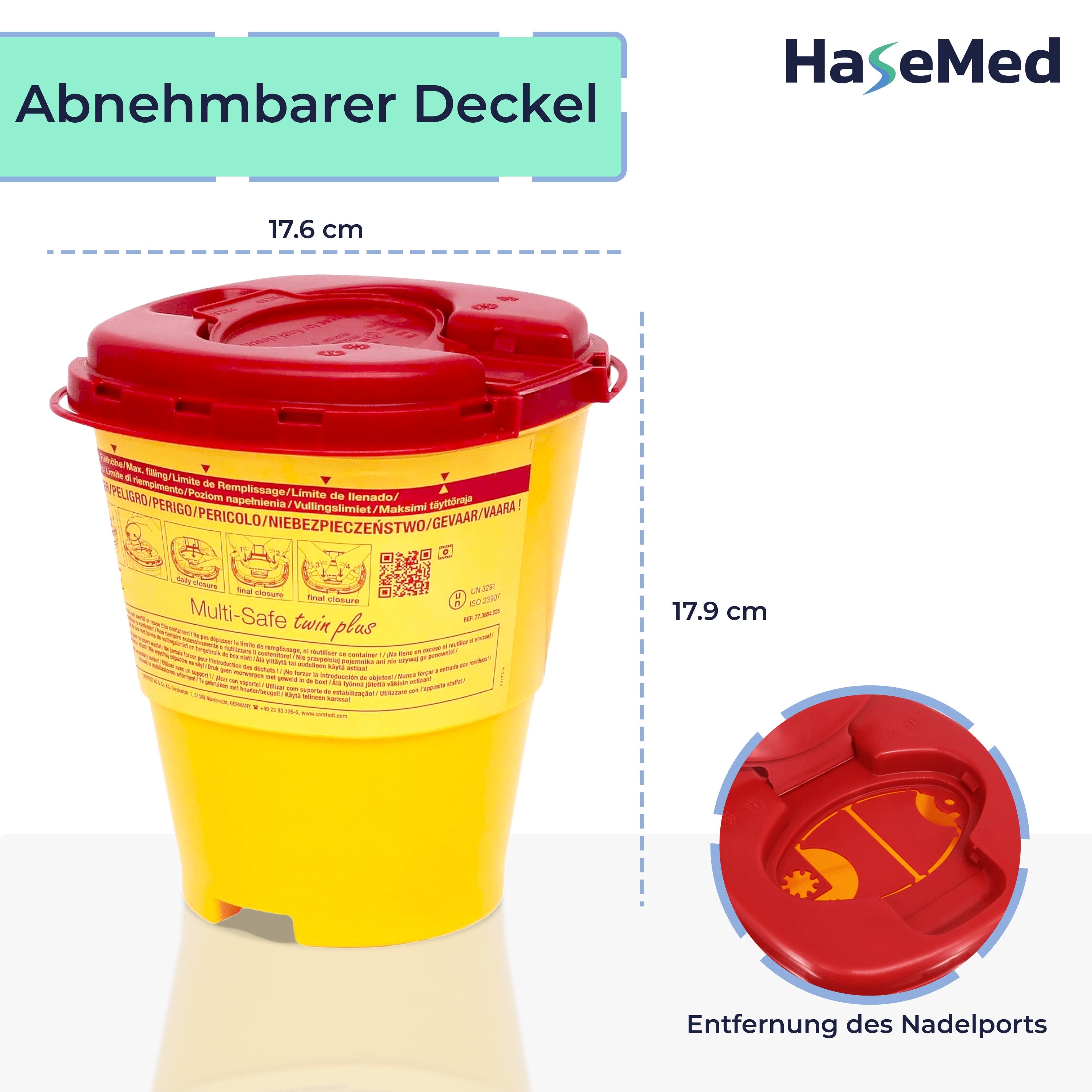 Hasemed Abwurfbehälter / Kanülensammler 2,5L