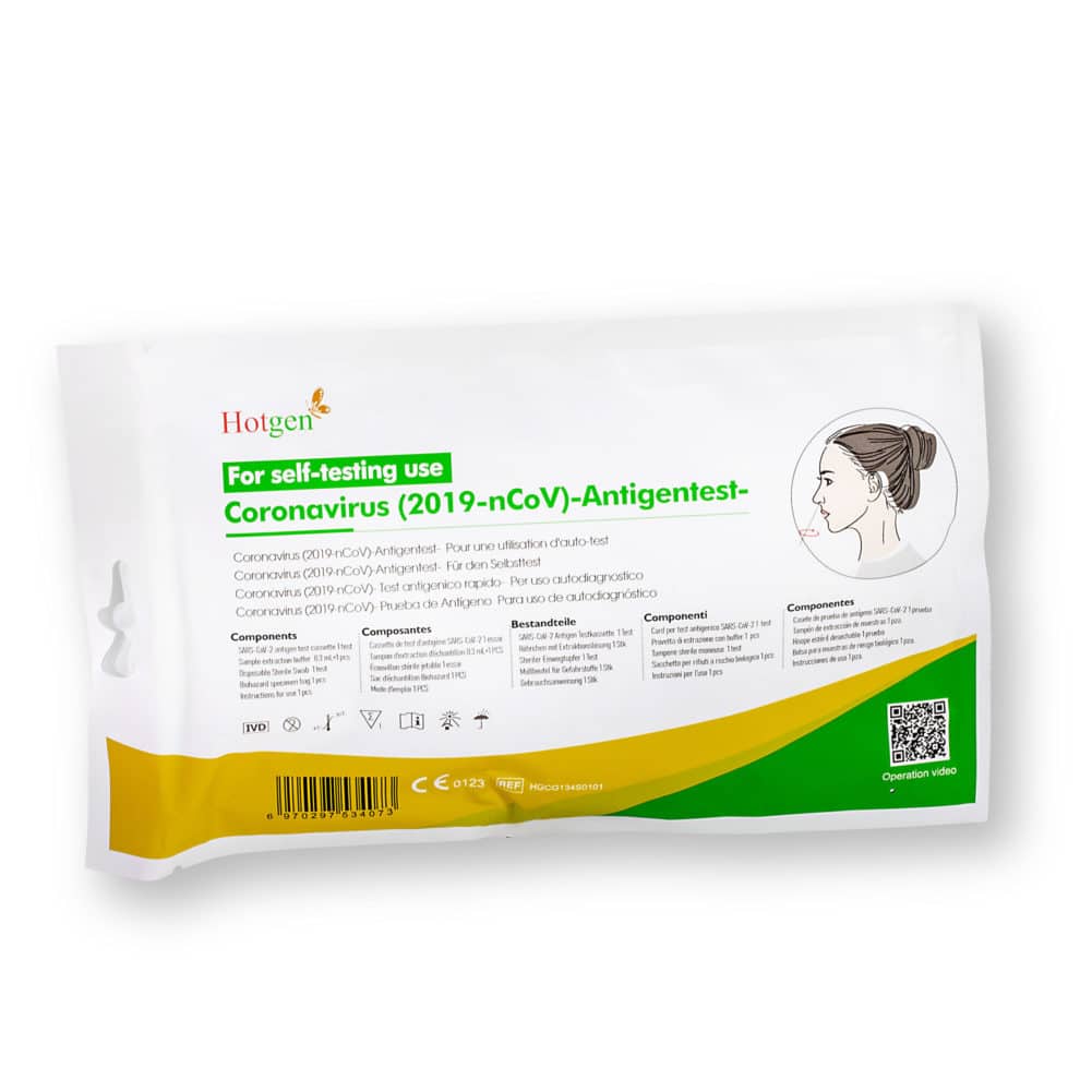 Hotgen® Novel SARS-CoV-2 Antigen Schnelltest (Colloidal Gold) für Laien nasal CE0123 - 1er - Parahealth