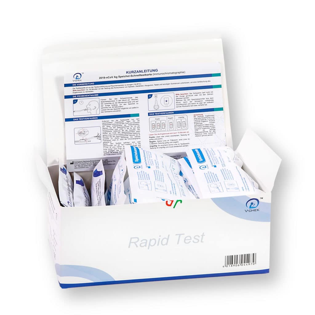 V-Chek 2019-nCoV Ag Saliva Rapid Test Card (Lolly-Test) –  20er – Parahealth – Einzelteile2