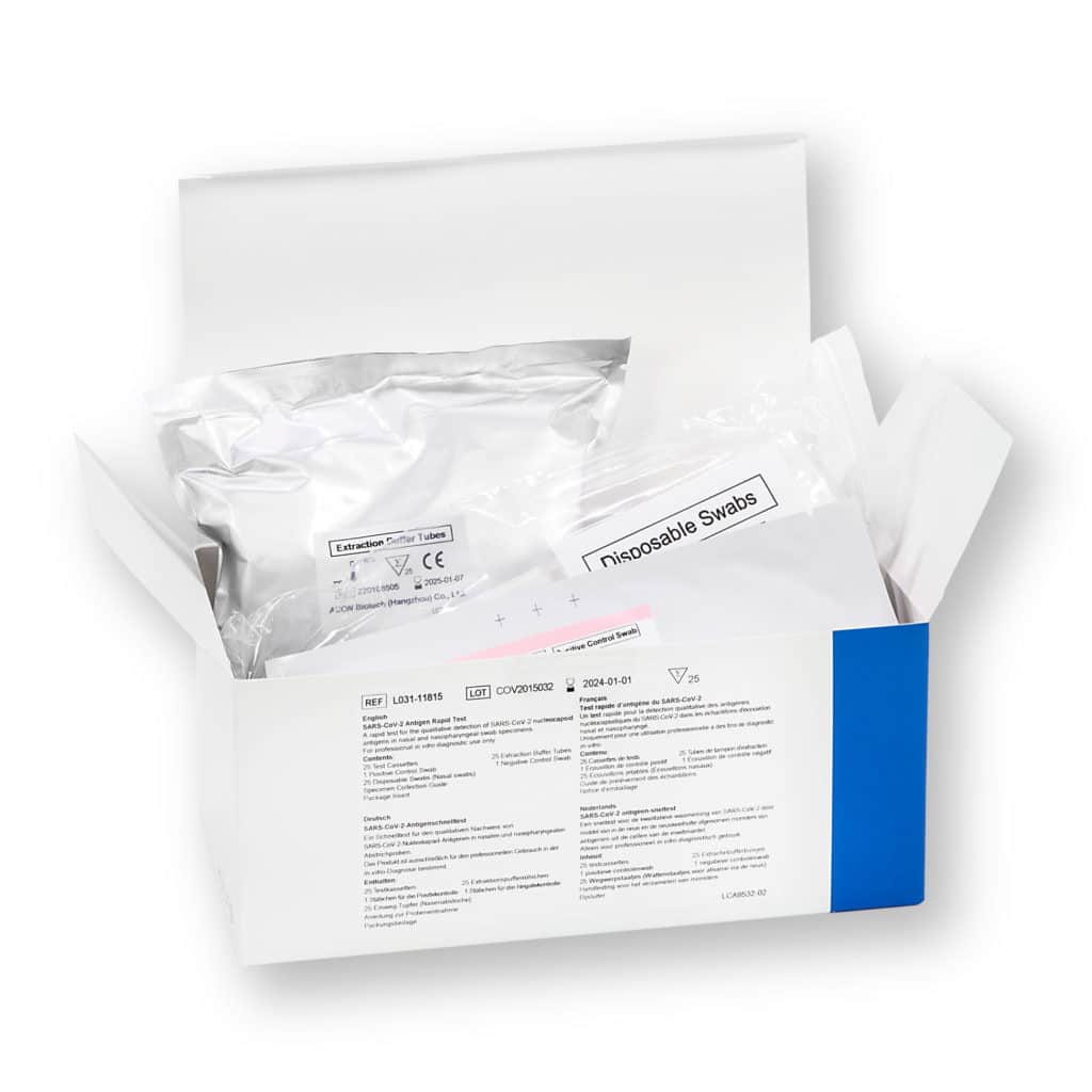 Acon® Flowflex™ SARS-CoV-2-Antigenschnelltest (Nasal) Profitest (L031-11815) – 25er – Parahealth – Einzelteile2
