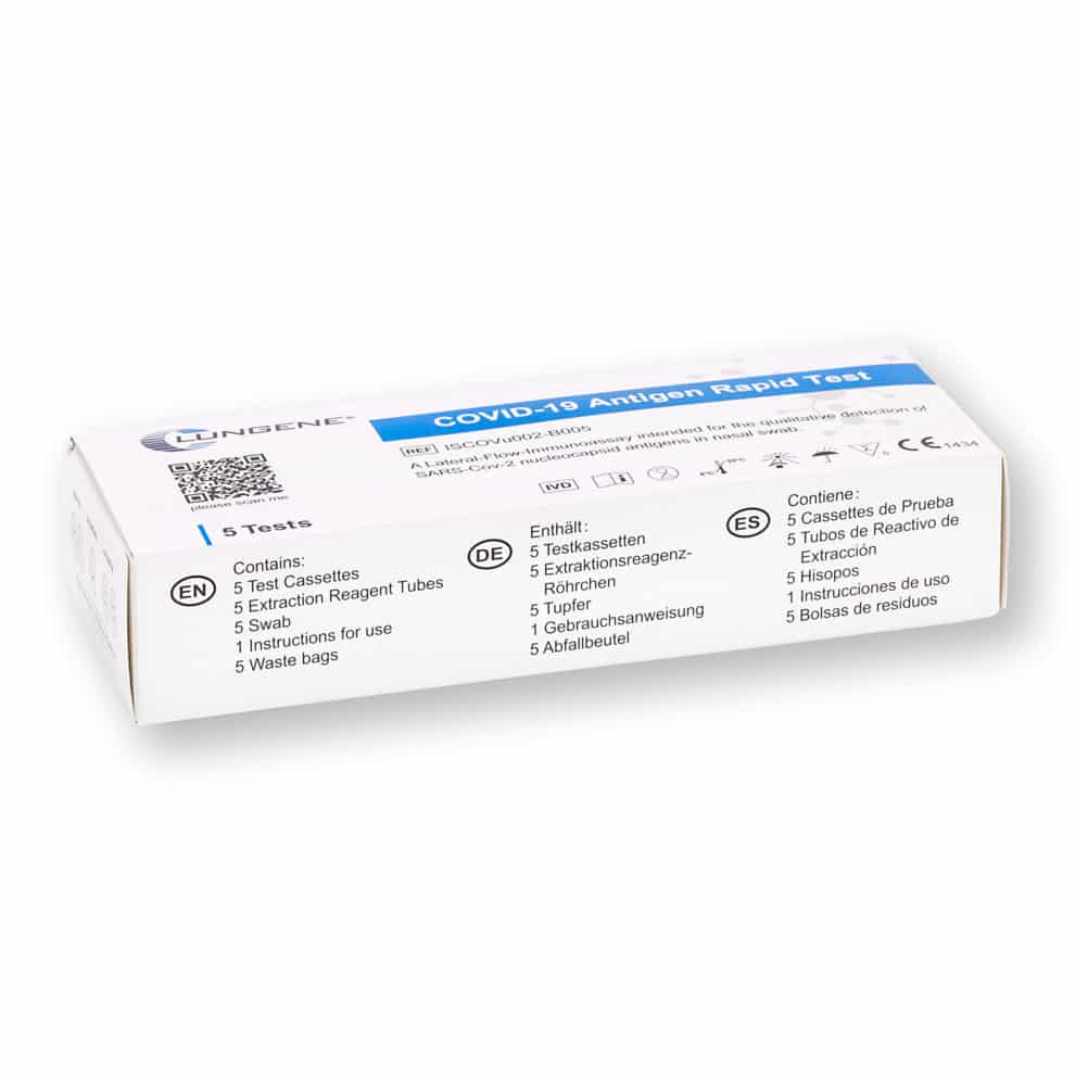 Clungene® SARS-CoV-2 Antigen Schnelltest für Laien CE1434 - 5er - Parahealth - Einzelteile