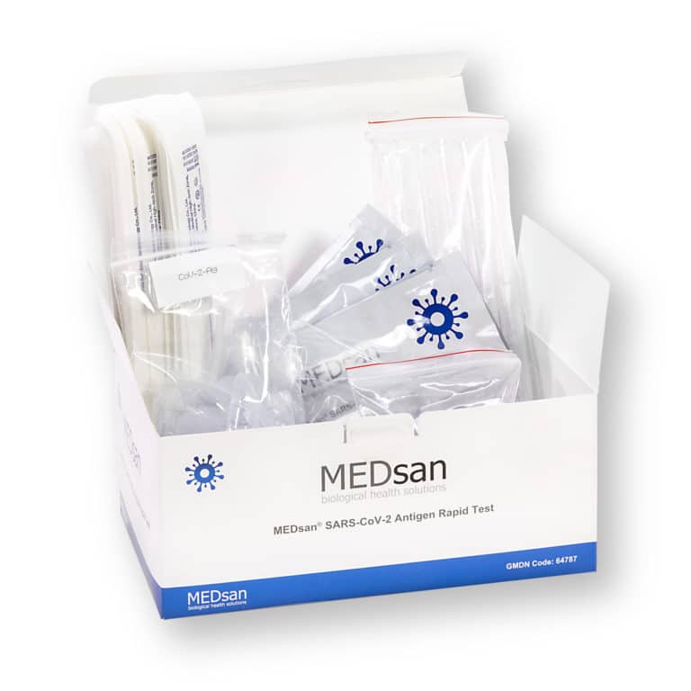 MEDsan SARS-CoV-2 Antigen Rapid Test Schnelltest für Profis 2in1 (Nasen / Rachen) - 25er - Parahealth - Einzelteile2