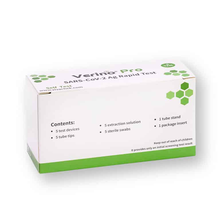 Verino® Pro SARS-CoV-2 Ag Rapid Test Antigen Schnelltest für Laien nasal CE1434 - 5er - Parahealth - Einzelteile