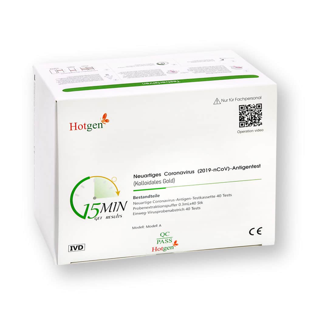 Hotgen® Neuartiges Coronavirus (2019-nCoV)-Antigentest Model A Profitest 2in1 (Nasen/Rachen) – 40er – Parahealth