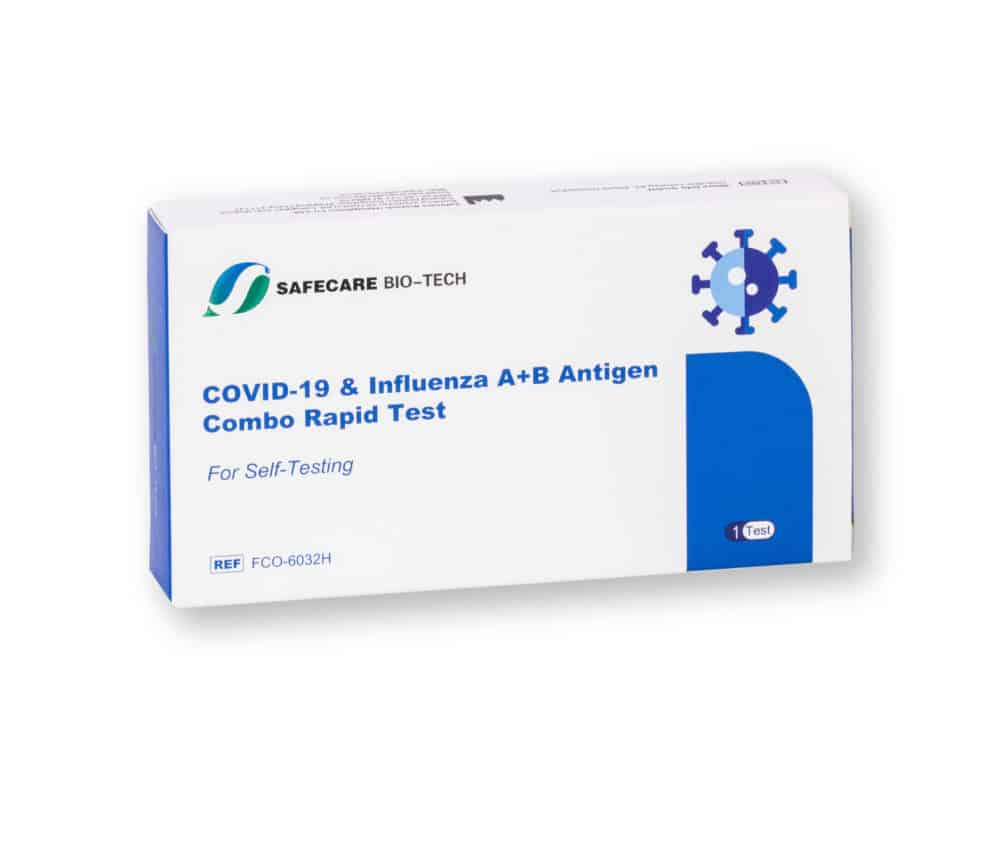 Safecare COVID-19 & Influenza A+B Antigen Combo Rapid Test Antigen Kombi-Schnelltest Laientest nasal CE2934