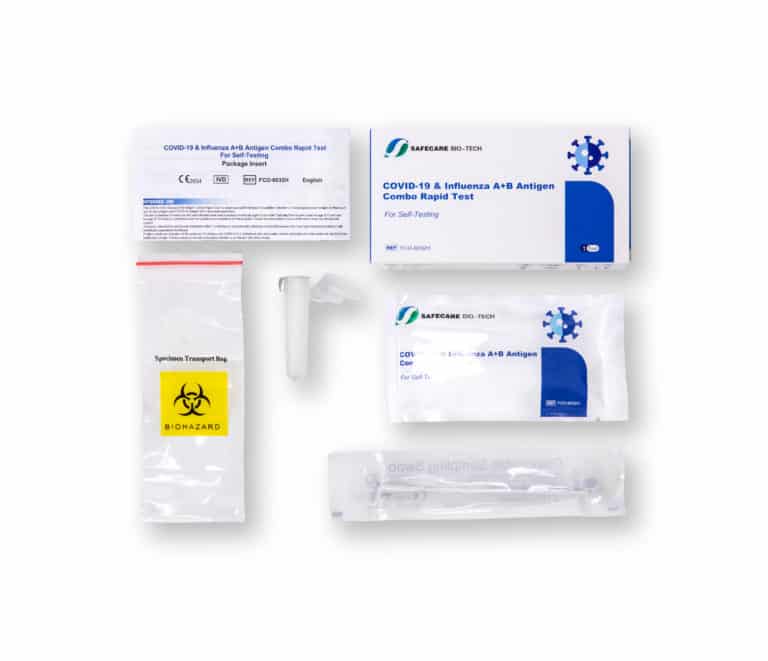 Safecare COVID-19 & Influenza A+B Antigen Combo Rapid Test Antigen Kombi-Schnelltest Laientest nasal CE2934 Einzelteile Parahealth
