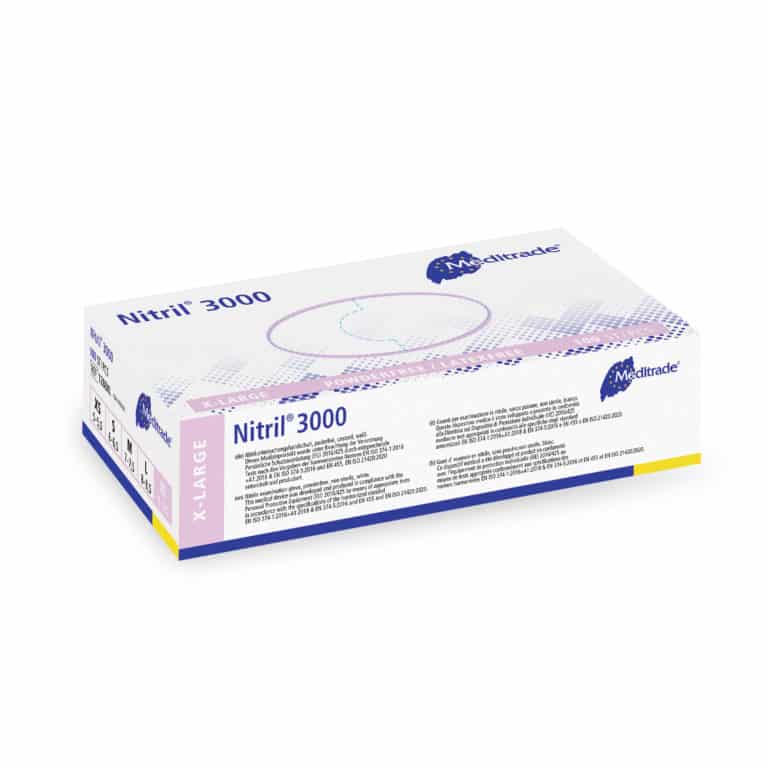 Meditrade® Nitril® 3000 Untersuchungshandschuh aus Nitril puderfrei latexfrei weiß Parahealth XL
