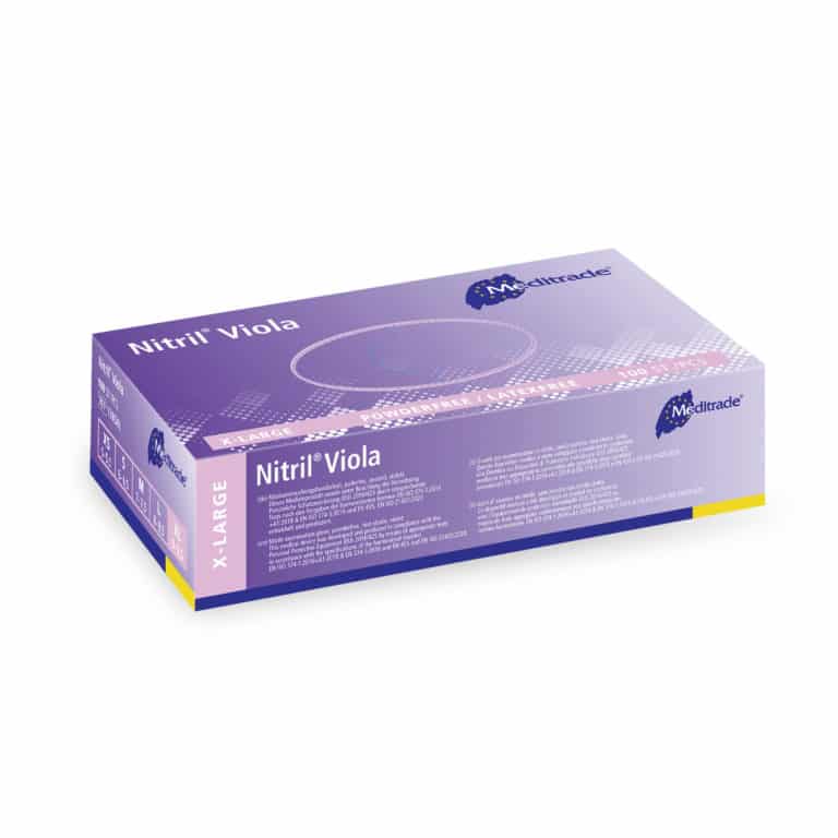Meditrade® Nitril® Viola Untersuchungshandschuh aus Nitril puderfrei latexfrei Lila Parahealth XL