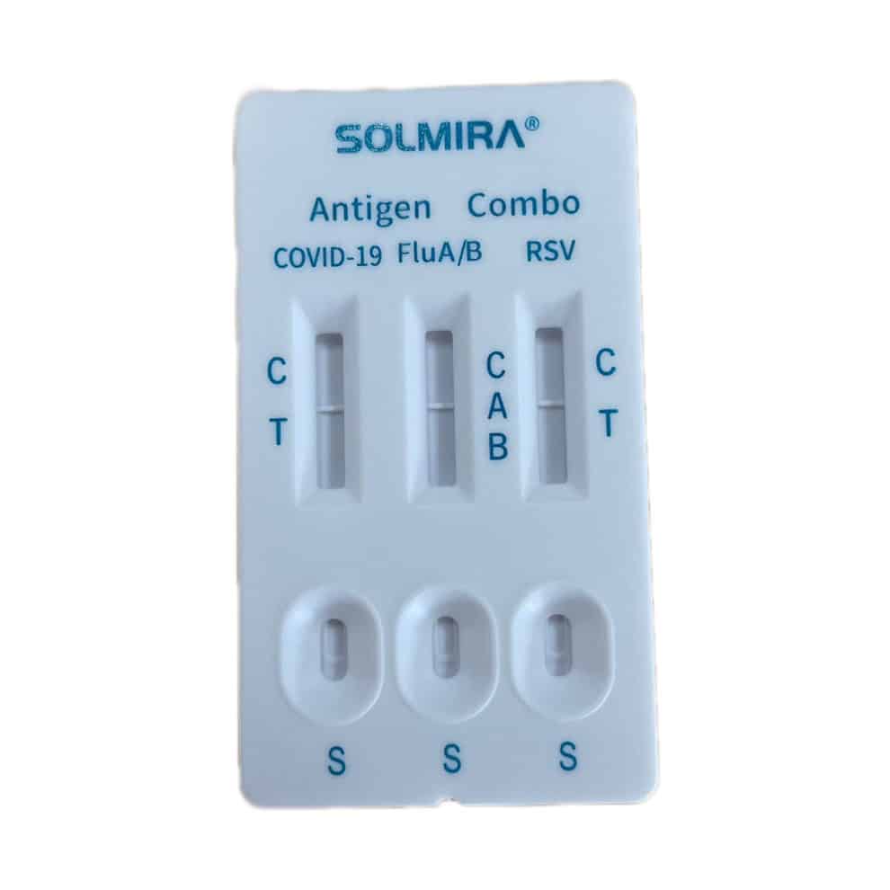 SOLMIRA® SARS-CoV-2 Influenza AB RSV Antigen Combo Test Kit Selbsttest Nasal CE2934 Kassette